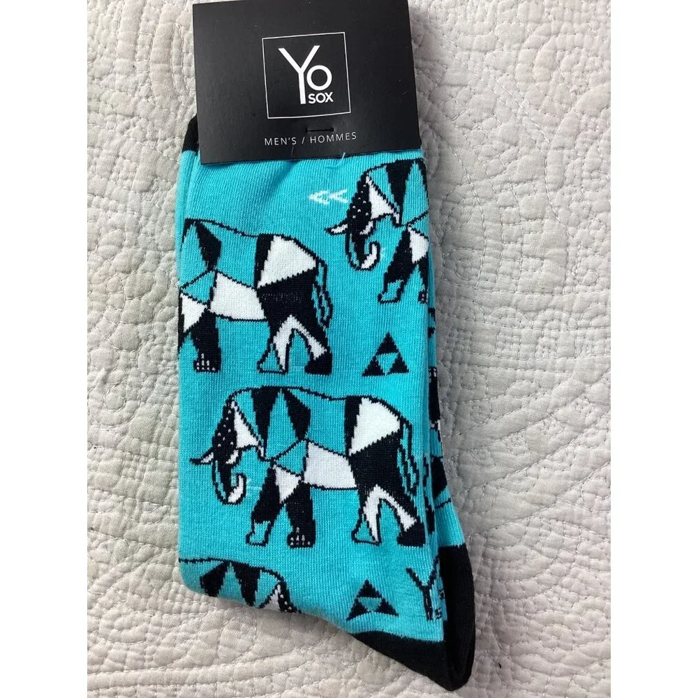 Lot of 3 Yo Sox Mens Socks 3-Pack - Bacon*Elephant*Military Themes*Size 7-12*NWT